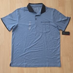 Travis Mathew Light Blue Polo with Black Accents